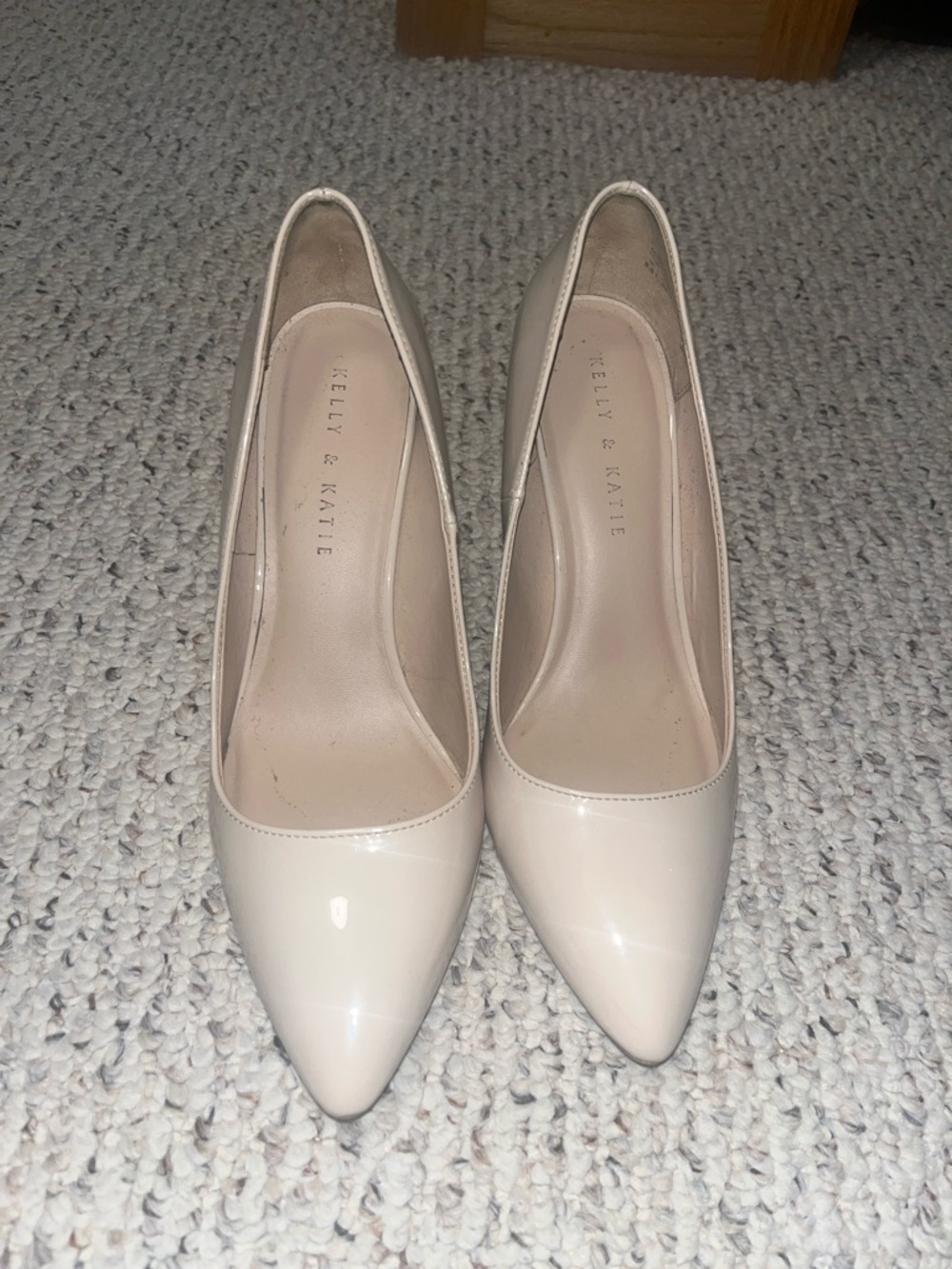 Kelly & Katie Patent Pointed-Toe Pumps in Nude